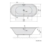 POLYSAN VIVA O oválná vana 185x80x47cm, bílá (5)