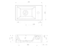 SAPHO AMAROK umývátko, litý mramor, 40x22cm, baterie vpravo, bílá (9)