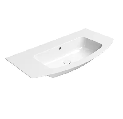 GSI PURA keramické umyvadlo Slim oblé 102x52cm, bez otvoru, bílá ExtraGlaze