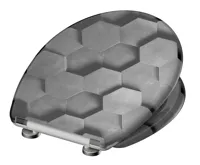 Schütte WC sedátko GREY HEXAGONS| Duroplast,  Duroplast, Soft Close (1)