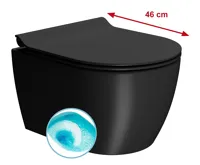GSI PURA SHORT závěsná WC mísa, Swirlflush, 35x46cm, černá dual-mat