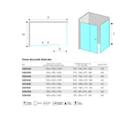 LIMA Sprchový kout, obdélník, 100x90 cm, chrom ALU, sklo Point (6)