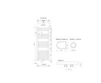 AQUALINE ALYA otopné těleso rovné 500x1188mm, středové připojení, chrom (6)