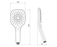 SAPHO Ruční masážní sprcha s tlačítkem, 3 režimy sprchování, silikon trysky, 109x109mm, ABS/chrom (2)