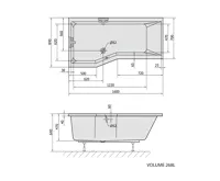 POLYSAN VERSYS L asymetrická vana 160x84x70x47cm, bílá (7)
