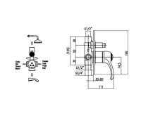 SAPHO KIRKÉ podomítková sprchová baterie, 2 výstupy, zlato (2)