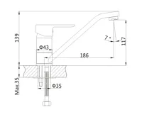 BRUCKNER BARON stojánková dřezová baterie, 186mm, otočné ramínko, chrom (2)