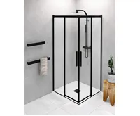 POLYSAN ALTIS BLACK čtvercový sprchový kout 800x800 mm, rohový vstup, čiré sklo