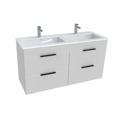JIKA CUBE Skříňka se 4 zásuvkami včetně umyvadla 120 x 43 cm 453662 Bílá