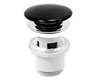 NOVASERVIS Uzávěr výpusti 5/4" černý keramický pro umyvadlo s přepadem - S288PPCB