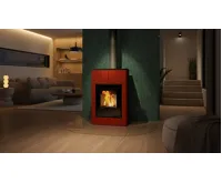 HS Flamingo Krbová kamna AQUAFLAM VARIO ® SAPORO 11/7kW červená, elektronická regulace (14)