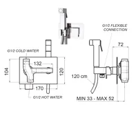 SAPHO SPECTRE podomítková bidetová baterie se Stop sprškou, hranatá, chrom (2)