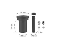 Připojovací souprava DN80/D90, 180 mm, pro závěsné klozety, svařitelná (1)