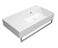 GSI KUBE X keramické umyvadlo 80x47cm, s odkládací plochou vlevo, bez otvoru, bílá ExtraGlaze (3)