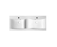 SAPHO LUCIOLA dvojumyvadlo, litý mramor, 120x48cm, bílá (1)