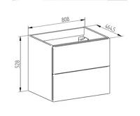 Aira desk, koupelnová skříňka, bílá, 2 zásuvky, 810x530x460 mm (1)