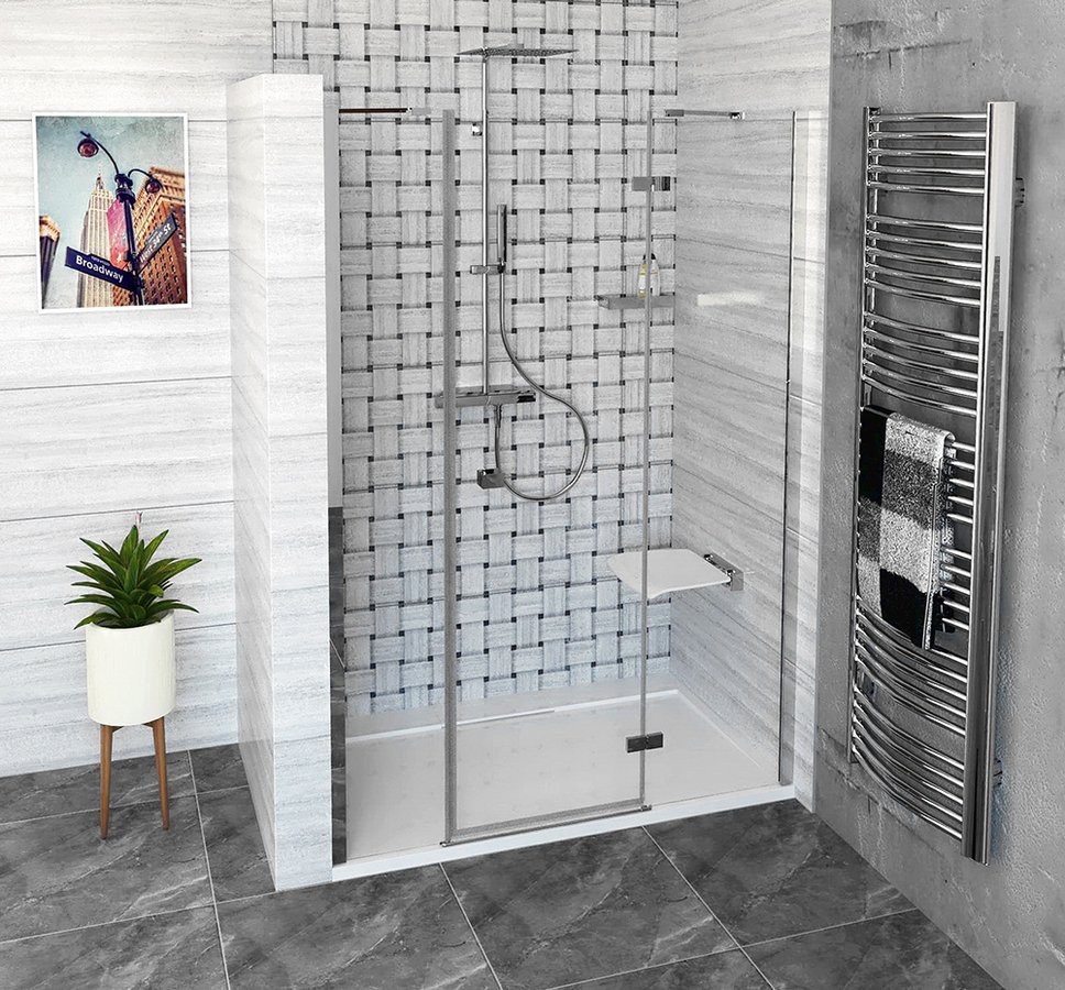 POLYSAN FORTIS LINE sprchové dveře do niky trojdílné 1400mm, čiré sklo, pravé