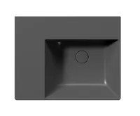GSI KUBE X keramické umyvadlo 60x47cm, s odkládací plochou vlevo, bez otvoru, černá mat (5)