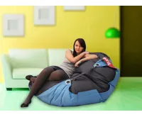 Sedací pytel 189x140 duo dark gray - cyan (1)