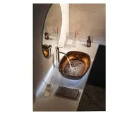 SAPHO KVAORE skleněné umyvadlo na desku, 54x39,5cm, měď (1)