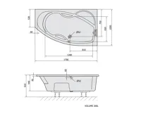 POLYSAN MAMBA R asymetrická vana 170x100x44cm, bílá (6)