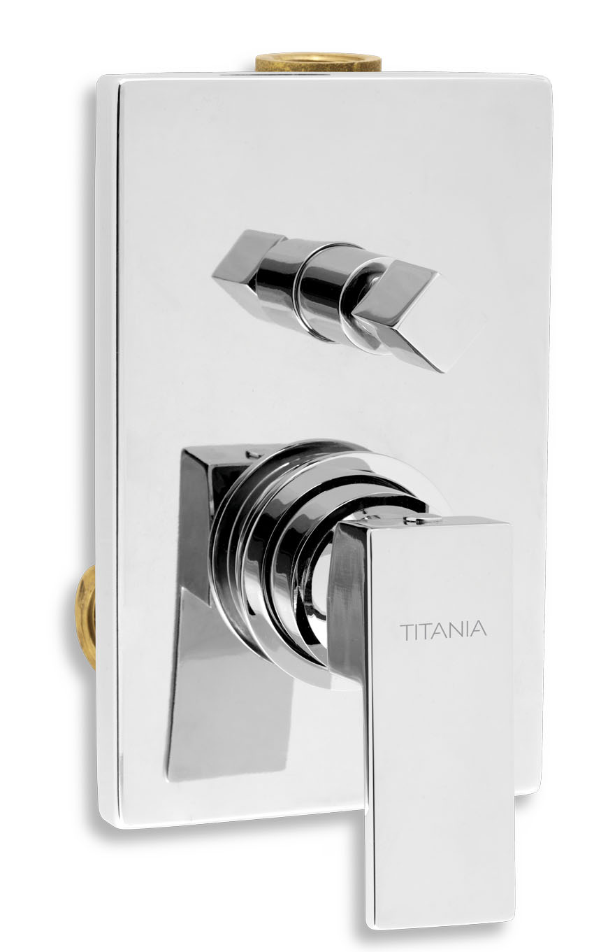 NOVASERVIS Vanová sprchová pod. baterie s přepínačem Titania CUBE chrom - 98850R,0