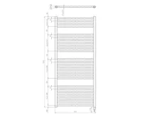 AQUALINE DIRECT-E elektrické otopné těleso rovné 600x1320 mm, 600 W, bílá (6)