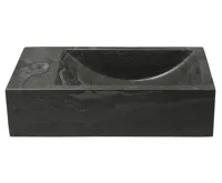 SAPHO BLOK kamenné umývátko 40x22cm, baterie vlevo, antracit (3)
