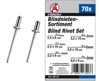 BGS Nýty trhací, 2,4-4,8 mm, sada 70 dílů BGS Nýty trhací, 2,4-4,8 mm, sada 70 dílů