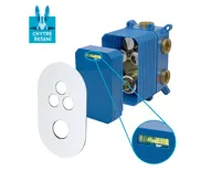 Termostatická podomítková tlačítková baterie - 3-cestná - oválný kryt (6)