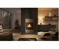 HS Flamingo Krbová kamna AQUAFLAM ® 25 s výměníkem - šedá, manuální regulace (25)