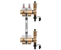 WIGELL Mosazný rozdělovač 2 okruhy, pro podlahového topení s hlavicemi a průtokoměry WIGELL Mosazný rozdělovač 2 okruhy, pro podlahového topení s hlavicemi a průtokoměry