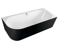 POLYSAN SUSSI R rohová stojící vana litý mramor 160x70x49,5cm, černá/bílá