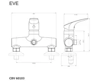 CROSS baterie sprchová nástěnná 150 mm, bez příslušenství (1)