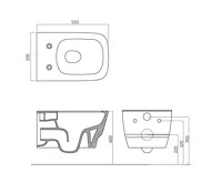 BELLO závěsné WC Rimless s podomítkovou nádržkou a tlačítkem Schwab, bílá (11)