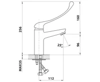 BRUCKNER SCHMITZ stojánková umyvadlová baterie, lékařská páka, chrom (4)