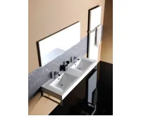 SAPHO FLAVIA dvojumyvadlo, litý mramor, 160x50cm, bílá (4)