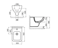 CREAVIT BENE bidet závěsný, 35,5x50 cm, bílá (4)