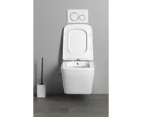 SAPHO PORTO CLEANWASH závěsná WC mísa Rimless, integrovaná baterie a bidet. sprška, 36x52cm, bílá (3)