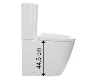 SAPHO TURKU WC kombi, zvýšený sedák, Rimless, spodní/zadní odpad, bílá (4)