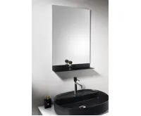 AQUALINE Zrcadlo s policí 40x65cm, CU free, černá mat (4)