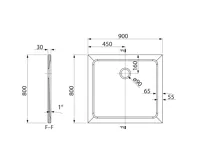 AQUALINE TECMI sprchová vanička z litého mramoru, obdélník 90x80cm, bílá (5)