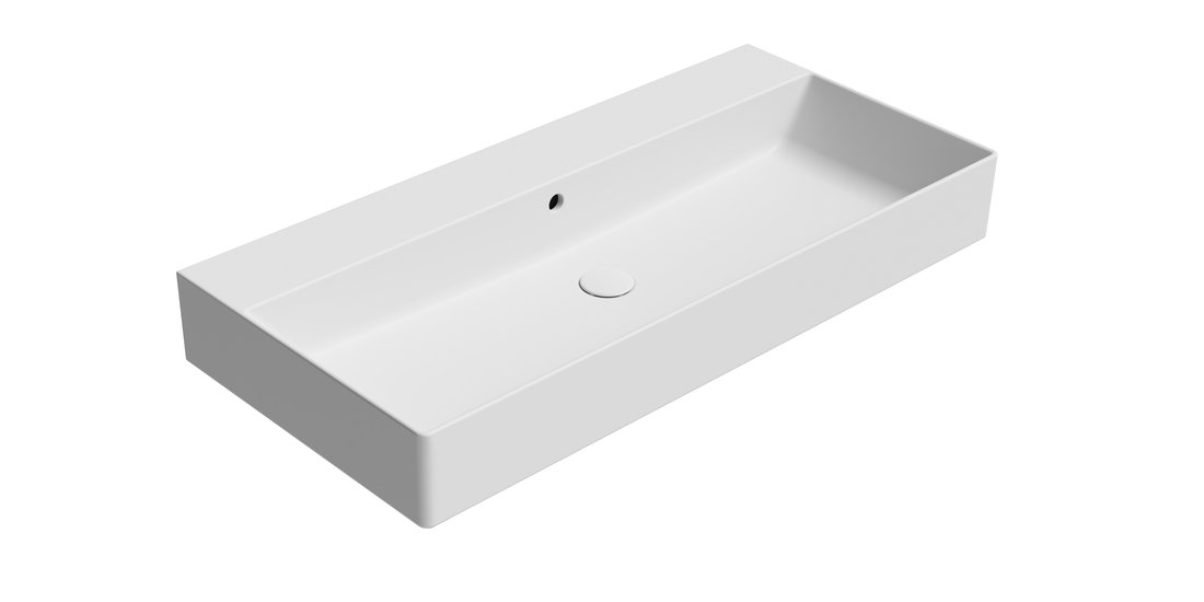 Gsi kube x keramické umyvadlo 100x47cm, bez otvoru, bílá mat