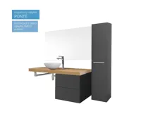 Mailo, koupelnová skříňka, vysoká, L/P otevírání, antracit, 350X385/1700 mm (6)