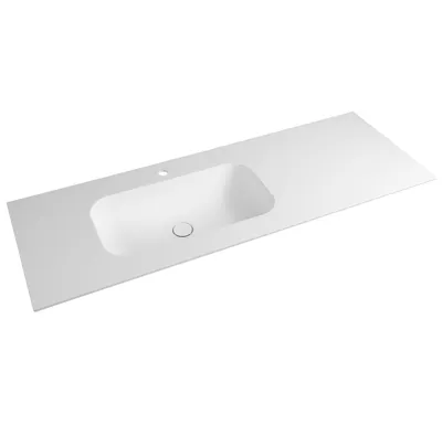 SAPHO ARUBA umyvadlo, Rockstone, 130x51,5cm, levé, bílá mat