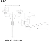LILA baterie CBEE301A dřezová nástěnná 100 mm s ramínkem 210 mm (1)