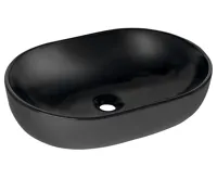 SAPHO CALEO keramické umyvadlo na desku, 60x42cm, černá mat SAPHO CALEO keramické umyvadlo na desku, 60x42cm, černá mat