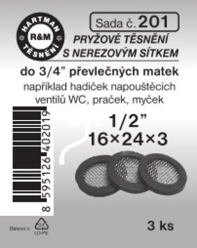 Hartman sada č. 201: sada těs.s nerez.sítkem - 1/2"t- 16x24x3 - 3x4888