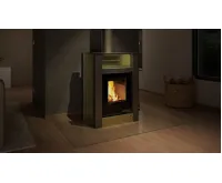 HS Flamingo Krbová kamna AQUAFLAM VARIO ® LEND 11kW olivová (teplovzdušná verze) (20)