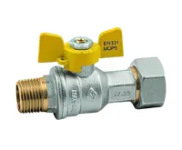 Kulový kohout plyn motýl s převlečnou maticí 1/2" x 3/4" závit venkovní